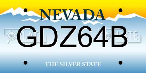 GDZ64B Nevada License Plate