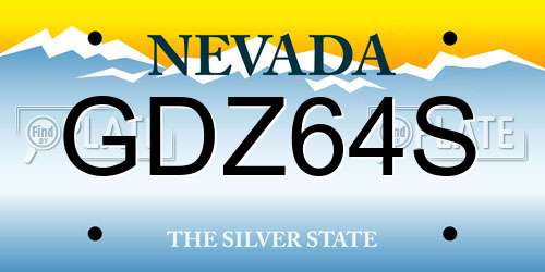 GDZ64S Nevada License Plate