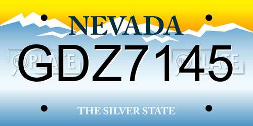 GDZ7145 Nevada License Plate