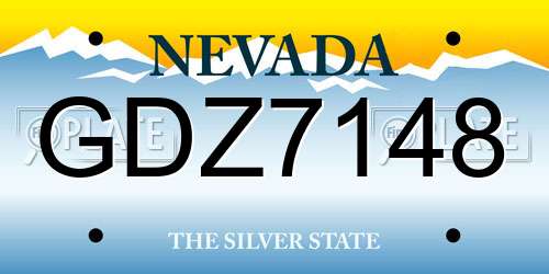 GDZ7148 Nevada License Plate