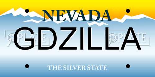 GDZILLA Nevada License Plate
