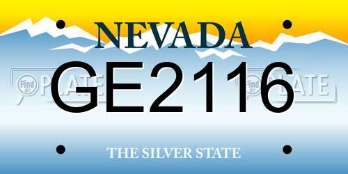 GE2116 Nevada License Plate