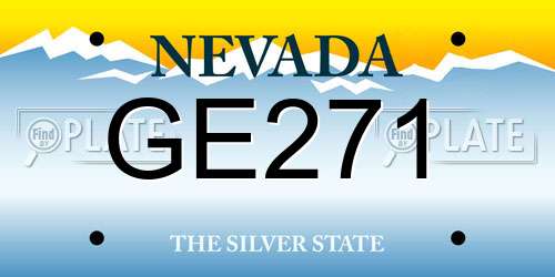 GE271 Nevada License Plate
