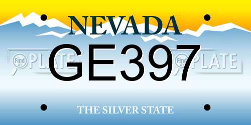 GE397 Nevada License Plate