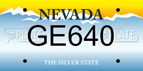 GE640 Nevada License Plate