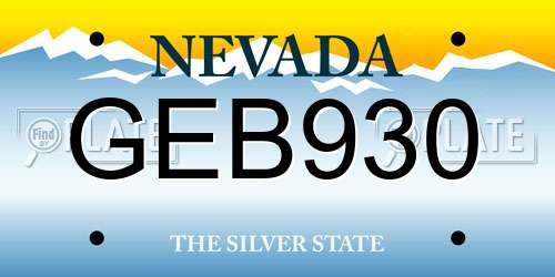 GEB930 Nevada License Plate