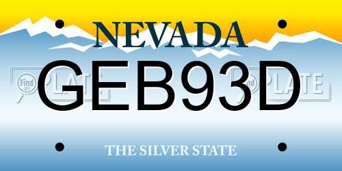 GEB93D Nevada License Plate