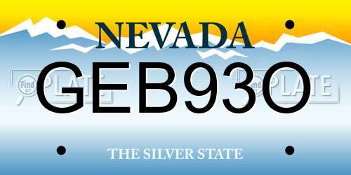 GEB93O Nevada License Plate