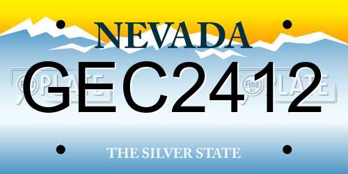GEC2412 Nevada License Plate