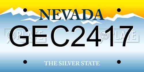 GEC2417 Nevada License Plate