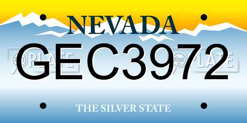 GEC3972 Nevada License Plate