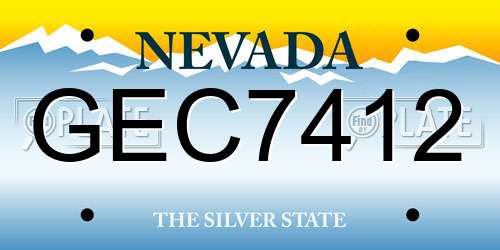 GEC7412 Nevada License Plate