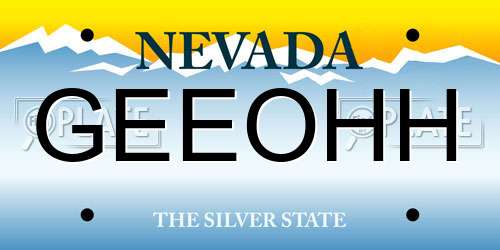 GEEOHH Nevada License Plate