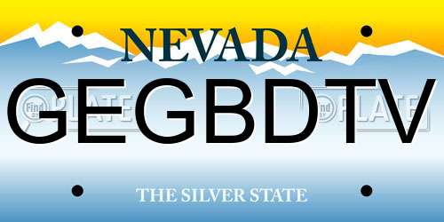 GEGBDTV Nevada License Plate