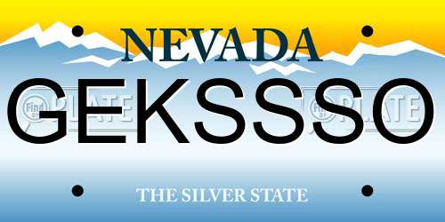 GEKSSSO Nevada License Plate