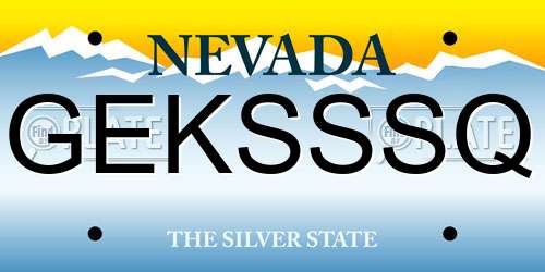 GEKSSSQ Nevada License Plate