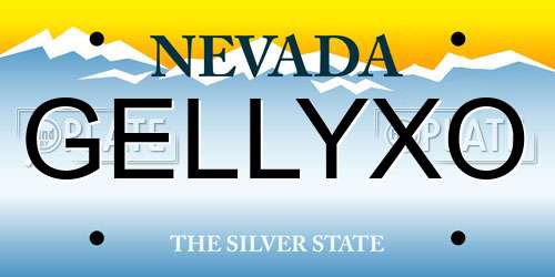 GELLYXO Nevada License Plate