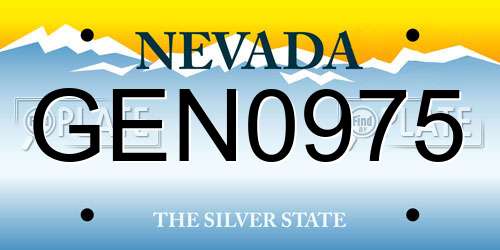 GEN0975 Nevada License Plate