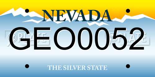 GEO0052 Nevada License Plate