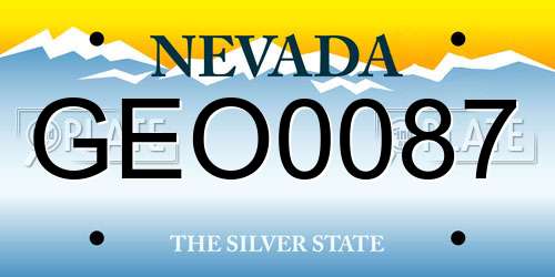 GEO0087 Nevada License Plate