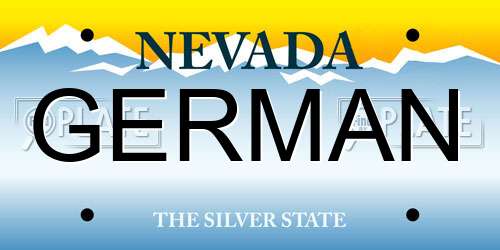 GERMAN Nevada License Plate
