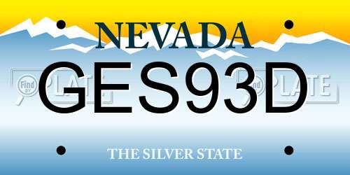 GES93D Nevada License Plate