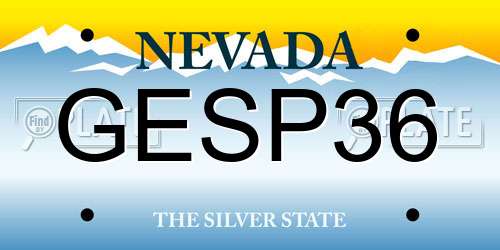 GESP36 Nevada License Plate