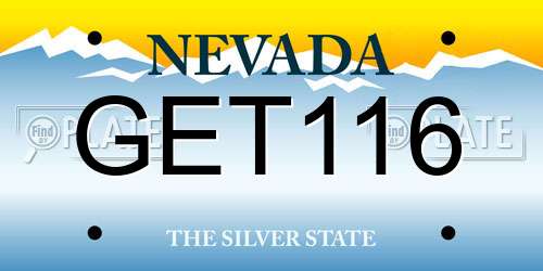 GET116 Nevada License Plate