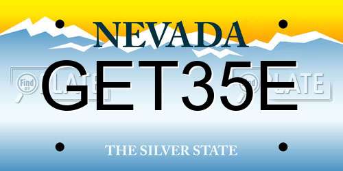 GET35E Nevada License Plate