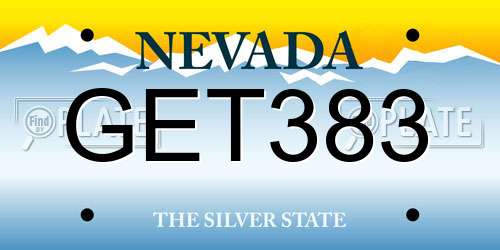 GET383 Nevada License Plate
