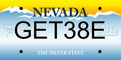GET38E Nevada License Plate