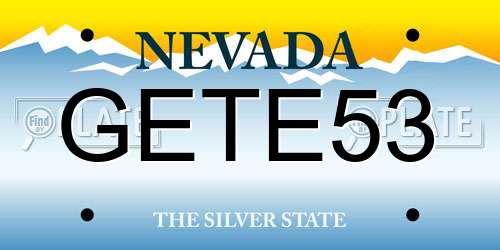 GETE53 Nevada License Plate