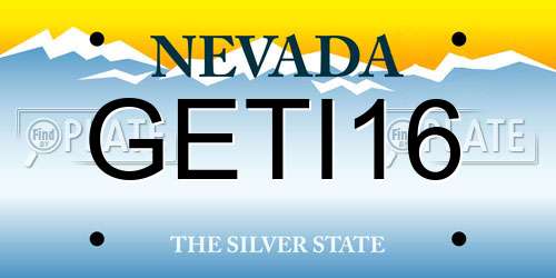 GETI16 Nevada License Plate