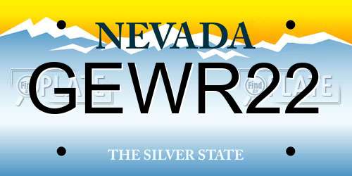 GEWR22 Nevada License Plate