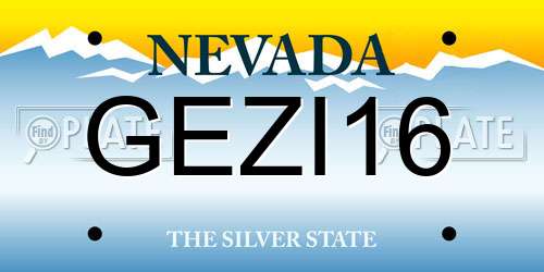 GEZI16 Nevada License Plate