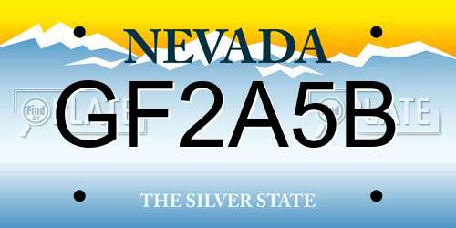 GF2A5B Nevada License Plate
