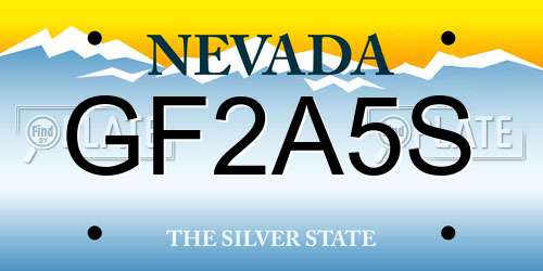 GF2A5S Nevada License Plate