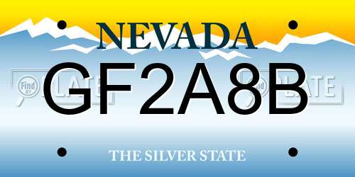 GF2A8B Nevada License Plate