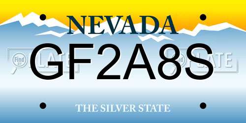 GF2A8S Nevada License Plate