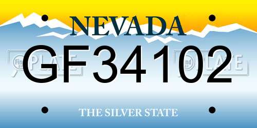 GF34102 Nevada License Plate