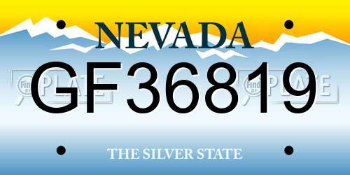 GF36819 Nevada License Plate