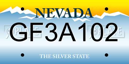 GF3A102 Nevada License Plate