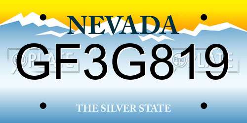 GF3G819 Nevada License Plate
