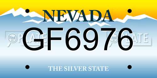 GF6976 Nevada License Plate