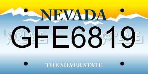 GFE6819 Nevada License Plate
