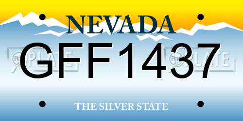 GFF1437 Nevada License Plate