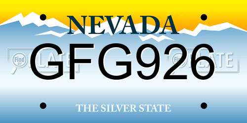 GFG926 Nevada License Plate