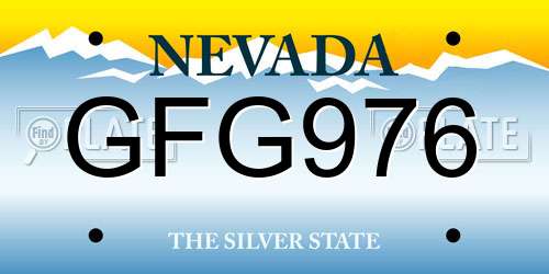 GFG976 Nevada License Plate
