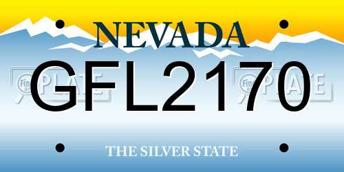 GFL2170 Nevada License Plate