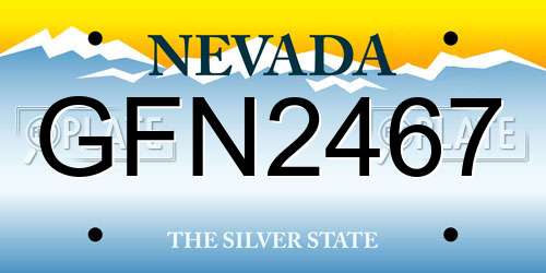 GFN2467 Nevada License Plate